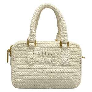 Miu Miu miumiu Handbag 5BB123 Raffia Leather
